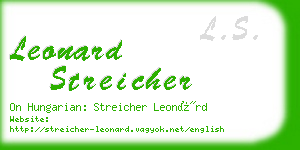 leonard streicher business card